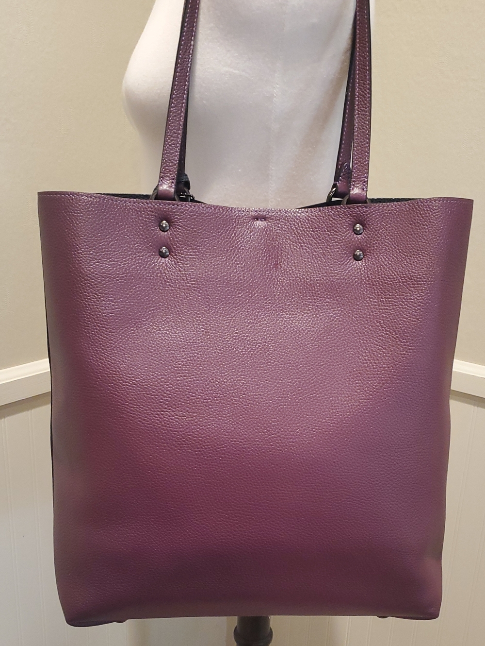 Like NEW Coach Plaza Tote In Boysenberry - Picture 6 of 14